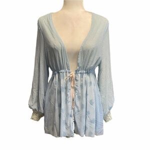 NEW! We Are HAH | 'Make it a Double' Reversible Robe - size Medium in Blue/Green